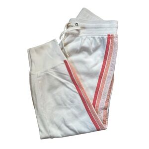 Gap Joggers Cream with Pink Stripes Sz M